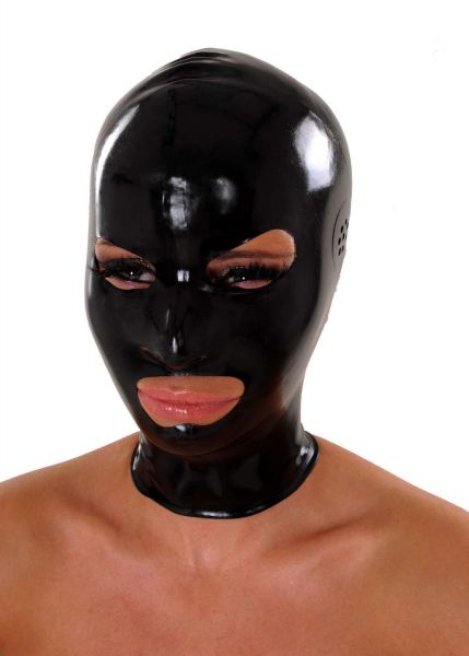 Anita Berg Latex Zip-Kopfmaske mit Ohr-Perforation