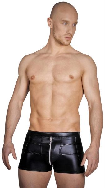 Noir Handmade Herren Wetlook Shorts mit Zip