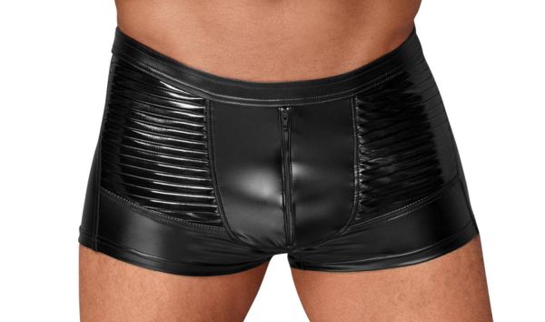 Noir Handmade Glänzende Power-Wetlook Shorts mit Lack