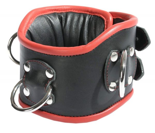 Ledapol Leder Bondage Halsband mit D-Ringen