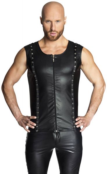 Noir Handmade Wetlook Weste mit Zip