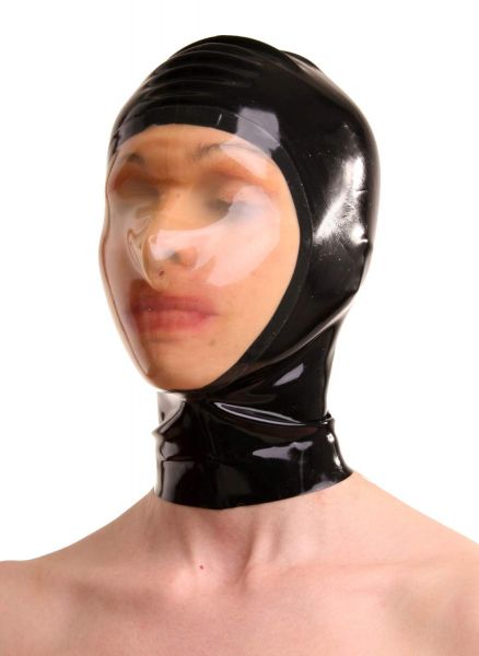 Anita Berg Latex Kopfmaske mit Transparenz mit Zip