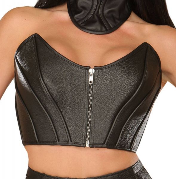 Ledapol Leder Bustier mit Zip