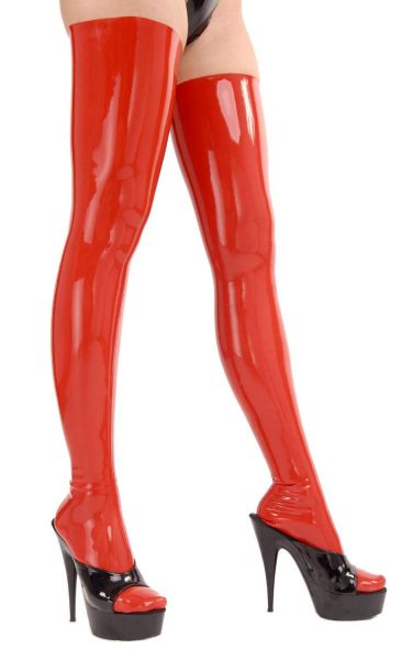 Anita Berg Latex Overknee Strümpfe rot