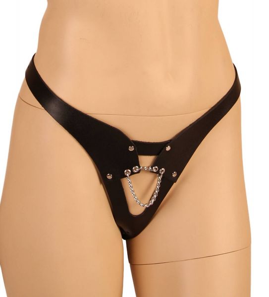 Ledapol Harness Leder Riemen String mit Zierkette