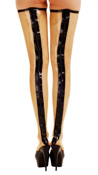 Anita Berg Latex Zip-Overknees transparent-schwarz