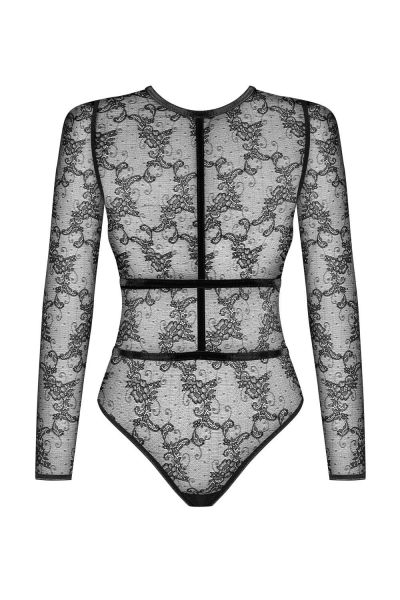 Noir Handmade Transparenter Langarm Tüll Body