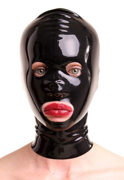 Anita Berg Latex Zip-Maske mit runden Öffnungen