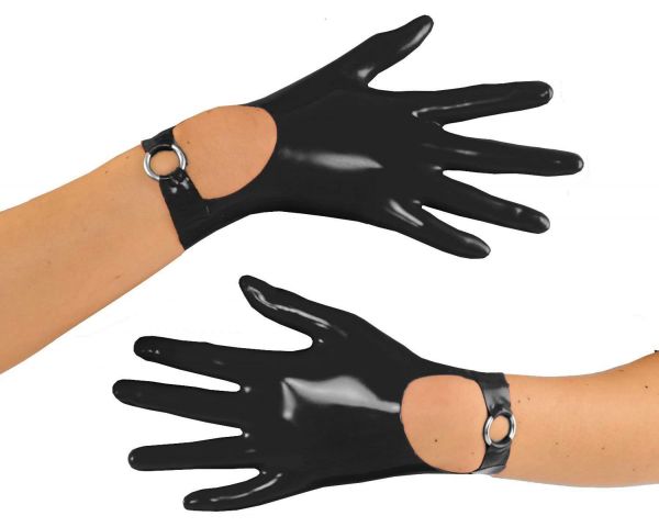 Anita Berg Latex Handschuhe mit Riemchen